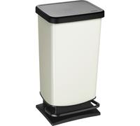 Rotho Cubo de Pedal Basura Paso 40L Blanco Higiénico & Sostenible de Plástico