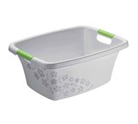Rotho Cubo De Ropa "Flores" 50L Gris/Verde Cesta Apilable Robusta Flores