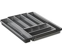Rotho Domino Cubertero con 7 compartimentos, Plástico (PP) sin BPA, antracita, (39.7 x 34.1 x 5.1 cm)