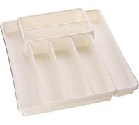 Rotho Domino Cubertero con 7 compartimentos, Plástico (PP) sin BPA, blanco, (39.7 x 34.1 x 5.1 cm)