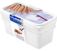 Rotho Domino Juego de 3 frascos de 1,2 litros con un motivo escrito en la tapa., Plástico (PP) sin BPA, blanco, 3 x 1.2l (23.3 x 11.8 x 10.0 cm)