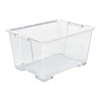 Rotho Evo Easy Caja de almacenamiento de 140l sin tapa, plástico alimentario (PP) sin BPA, transparente, 140l (78.7 x 58.6 x 43.6 cm)