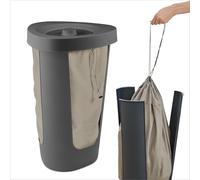 Rotho Fabu - Recipiente para botellas con tapa y dos bolsas de tela lavables a máquina.
