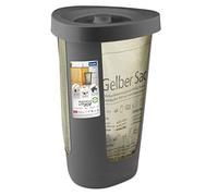 Rotho Fabu - Soporte de Bolsa de Basura para Bolsa Amarilla con Tapa, Plástico (PP Reciclado) sin BPA, Gris Antracita, 40.0 x 40.0 x 62.1 cm