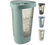 Rotho Fabu Soporte para bolsas de basura Bolsa amarilla con tapa, Plástico (PP reciclado), verde, (40.0 x 40.0 x 62.1 cm)