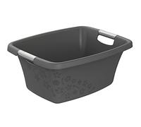 Rotho Flowers Cesta de la ropa 25l, Plástico (PP) sin BPA, antracita, 25l (50.5 x 38.3 x 21.8 cm)