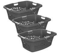 Rotho Flowers Cesto Ropa Sucia Plástico 50 L Cesta Ropa Sucia Antracita