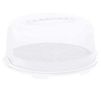 Rotho Fresh, campana de alta torta con capucha y asa de transporte, Plástico PP sin BPA, blanco, transparente, 35.5 x 34.5 x 16.5 cm