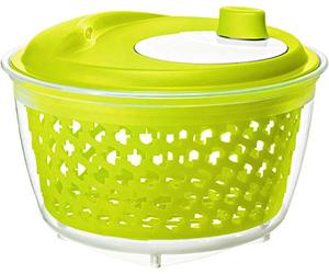 Rotho Fresh Hilandera de ensalada, Plástico (PP) sin BPA, verde/transparente, 4.5l (25.0 x 25.0 x 16.5 cm)