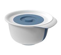 Rotho Fresh - Juego de 2 cuencos de 1,2 l + 4 l con tapa, plástico apto para alimentos, sin BPA, color blanco/azul, 1,2 l + 4 l (28,8 x 26 x 14,2 cm)