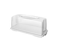 Rotho Fresh Recipiente para pasteles con capucha y asa de transporte, Plástico (PP) sin BPA, blanco, (36.0 x 16.5 x 16.5 cm)