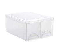 Rotho Frontbox Cajonera Apilable Transparente con 2 Cajones - Sistema de Almacenamiento Modular, Plástico PP sin BPA, Fabricado en Suiza, 44x34x20 cm