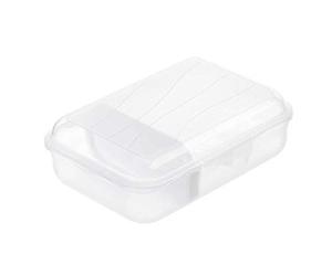 Rotho Fun Lata Vesper 0.9l con partición removible, Plástico (PP) sin BPA, transparente, S/0.9l (17.7 x 12.9 x 6.0 cm)