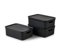 Jive Dekobox Lote de 3 cajas de 10l con tapa, Plástico (PP reciclado), 10l (37.5 x 27.8 x 13.5 cm)