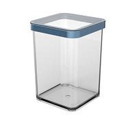 Rotho Loft caja de almacenamiento cuadrada de 1l con tapa y sello, Plástico (SAN) sin BPA, azul/transparente, 1l (10.0 x 10.0 x 14.2 cm) (Paquete de 6)