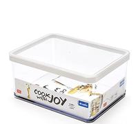 Rotho Loft caja de almacenamiento rectangular de 2,25 l con tapa y sello, Plástico (SAN) libre de BPA, transparente/blanco, 2.25l (20.0 x 15.0 x 9.6 cm)