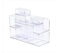 Rotho LOFT Set de recipientes 19 piezas, Plástico, transparente/blanco, 1x 3,2l, 2x 2,1 l, 4x 1,5l, 4x 1,0 l, 8x 0,5 l