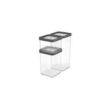 Rotho Loft - Juego de 3 latas de almacenamiento LOFT, plástico (PP), sin BPA, transparente, (21,2 x 11,4 x 23,5 cm)