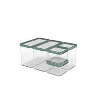Rotho Loft - Juego de 5 latas de almacenamiento, plástico (PP), sin BPA, transparentes, (32,3 x 22,3 x 16,6 cm)