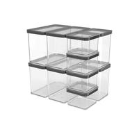 Rotho Loft Set de latas de almacenaje 10 uds. LOFT, Plástico (PP) sin BPA, negro, (32.3 x 22.3 x 32.4 cm)