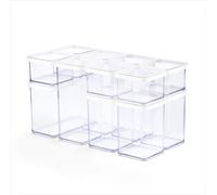 Rotho LOFT Set de recipientes 12 piezas, Plástico, transparente/blanco, 1x 2,1 l, 3x 1,5l, 3x 1,0 l, 5x 0,5 l