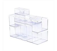 Rotho LOFT Set de recipientes 19 piezas, Plástico, transparente/blanco, 1x 3,2l, 2x 2,1 l, 4x 1,5l, 4x 1,0 l, 8x 0,5 l