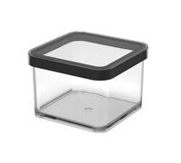 Rotho Loft - Tarro cuadrado con tapa y junta, apto para alimentos, caja de almacenamiento, utensilios de cocina, organizador, plástico (SAN), sin BPA, transparente/negro (0,5 L cuadrado)