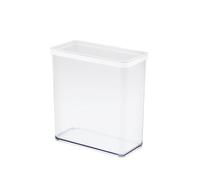 Rotho Loft - Tarro rectangular con tapa y junta, apto para alimentos, caja de almacenamiento, utensilios de cocina, organizador, plástico (SAN), sin BPA, transparente/negro (3,2 L rectangular)