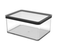 Rotho Loft - Tarro rectangular con tapa y junta, apto para alimentos, utensilios de cocina, organizador, plástico (SAN), sin BPA, transparente/negro (2,25 L rectangular)