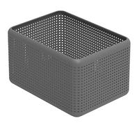 Rotho Madei Cesta de almacenamiento 13l, Plástico (PP reciclado) sin BPA, antracita, 13l (32.6 x 23.8 x 18.8 cm)