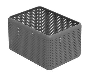 Rotho Madei Cesta de almacenamiento 13l, Plástico (PP reciclado) sin BPA, antracita, 13l (32.6 x 23.8 x 18.8 cm)