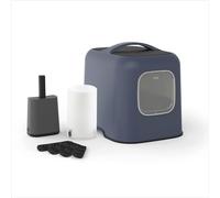 Rotho MyPet BEA Protect - Caja de arena para gatos con capucha, juego de limpieza, filtro de carbón activo + 4 filtros de repuesto y protección contra salpicaduras para gatos con alto chorro de orina