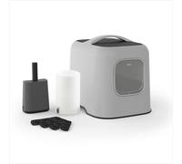 Rotho MyPet BEA Protect - Caja de arena para gatos con capucha, juego de limpieza, filtro de carbón activo + 4 filtros de repuesto y protección contra salpicaduras para gatos con alto chorro de orina