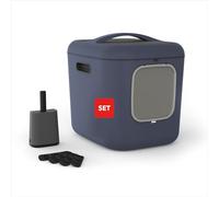 Rotho MyPet BEA XXL Arenero Gato Grande Cubierto con Filtro y Pala Azul