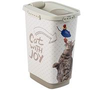 Rotho MyPet Cody Recipiente de comida para mascotas de 25 litros con tapa y vertedor, Plástico (PP) sin BPA, antracita/blanco, 25l (33.0 x 25.0 x 46.3 cm)