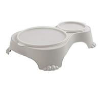 Rotho MyPet Sally Doble tazón de alimentación con tapa, Plástico (PP) sin BPA, arena, 1l + 0.28l (32.0 x 23.7 x 7.0 cm)