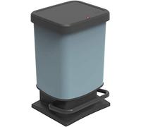 Rotho Paso Cubo de basura de 20l con tapa, Plástico (PP reciclado) sin BPA, azul, 20l (29.3 x 26.6 x 45.7 cm)