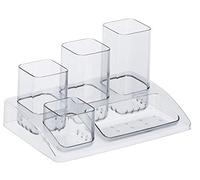 Rotho Soho, Portabolígrafos, taza de lápiz, Plástico PP sin BPA, transparente, 18.5 x 12.5 x 10.0 cm