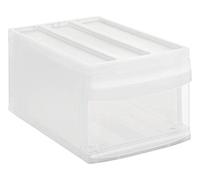 Rotho Systemix - Cajón 1 Cajón, Plástico (PP) sin BPA, Transparente, M (39.5 x 25.5 x 20.3 cm)
