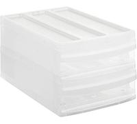 Rotho Systemix - Cajón con 2 Cajones, Plástico (PP) sin BPA, Transparente, M Duo (39.5 x 25.5 x 20.3 cm)
