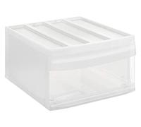 Rotho Systemix - Cajón de Plástico (PP) sin BPA, Transparente, 1 Cajón, Tamaño L (39.5 x 34.0 x 20.3 cm)