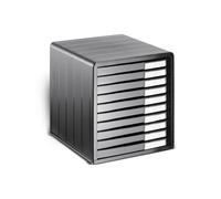 Rotho Timeless Cajón / caja de oficina con 10 cajones, Plástico (PS) sin BPA, antracita, (34.5 x 29.0 x 32.0 cm)