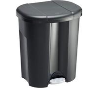 Rotho Trio - Cubo de Basura 1 x 10 L 2 x 15 L para la Separación de Residuos con Tapa, Plástico (PP) sin BPA, Negro, 1 x 10 L + 2 x 15 L (49.0 x 42.0 x 58.5 cm)