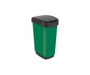 Rotho Twist Papelera 25l con tapa, Plástico (PP) sin BPA, verde, 25l (33.3 x 25.2 x 47.6 cm)