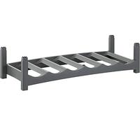 Rotho Vario Estante de botellas para hasta 6 botellas, Plástico (PP) sin BPA, antracita, (60.0 x 22.0 x 14.0 cm)