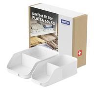 Rotho WOP PLATSA - Juego de 2 organizadores para armario PLATSA de 60 x 55 cm, bandejas abiertas para ropa y acceso rápido, color blanco, apilable, organizador de armario