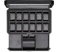 ROTHWELL Caja de reloj de 12 ranuras con cajón para hombre - Organizador de lujo, forrado de microgamuza, bloqueo de reloj y joyero con tapa de cristal (negro/gris)