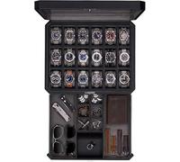 ROTHWELL Caja para 18 relojes con cajón de accesorios (negro/gris)