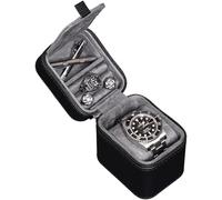 ROTHWELL Estuche de viaje para reloj individual con tapa para accesorios (negro/gris)