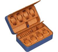 ROTHWELL Funda de viaje para 8 relojes, gafas de sol, anillos y gemelos | Protección portátil resistente con cremallera - Se adapta a la mayoría de los relojes